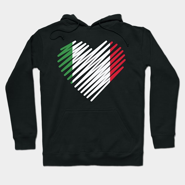 Love Italy Heart Italia Shirt Italian Roots Hoodie by Tracy